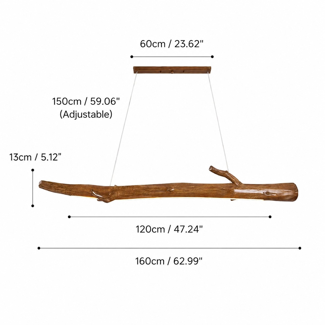 diagrama de tamanho 160 cm