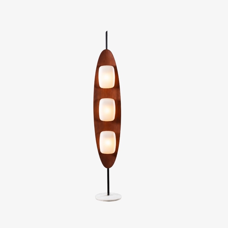Luminária de chão Bauhaus em tom de nogueira (visualização do produto)