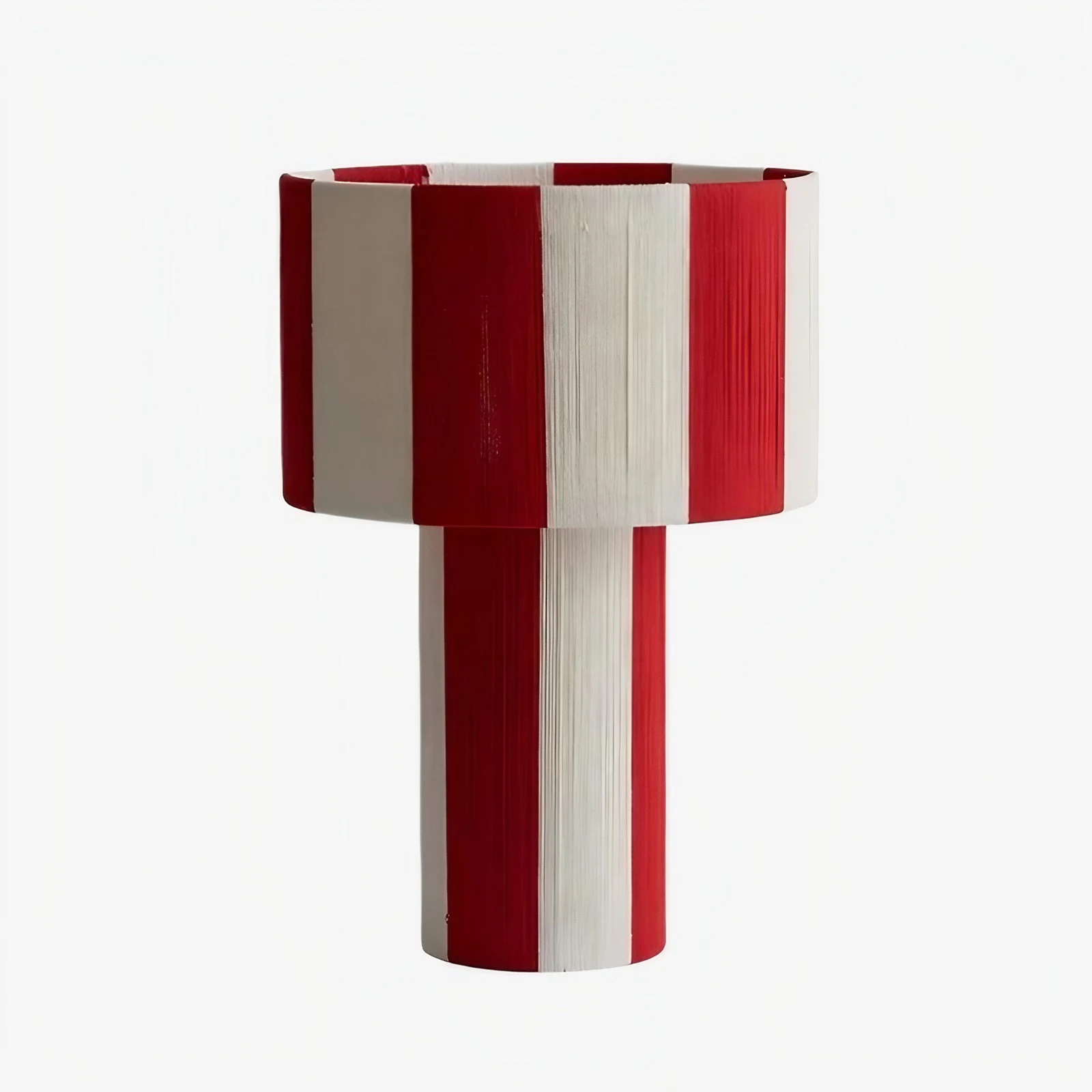 Lampada da tavolo intrecciata a righe rosse (opzione di colore)