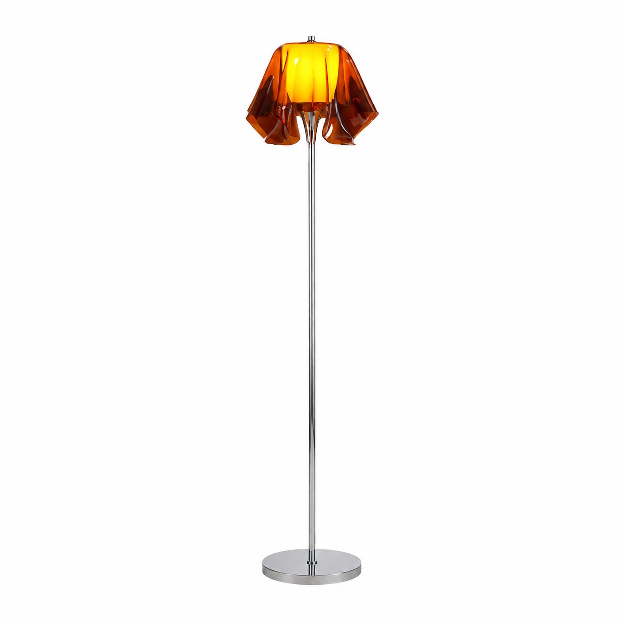 Luminária de chão em acrílico vermelho vinho