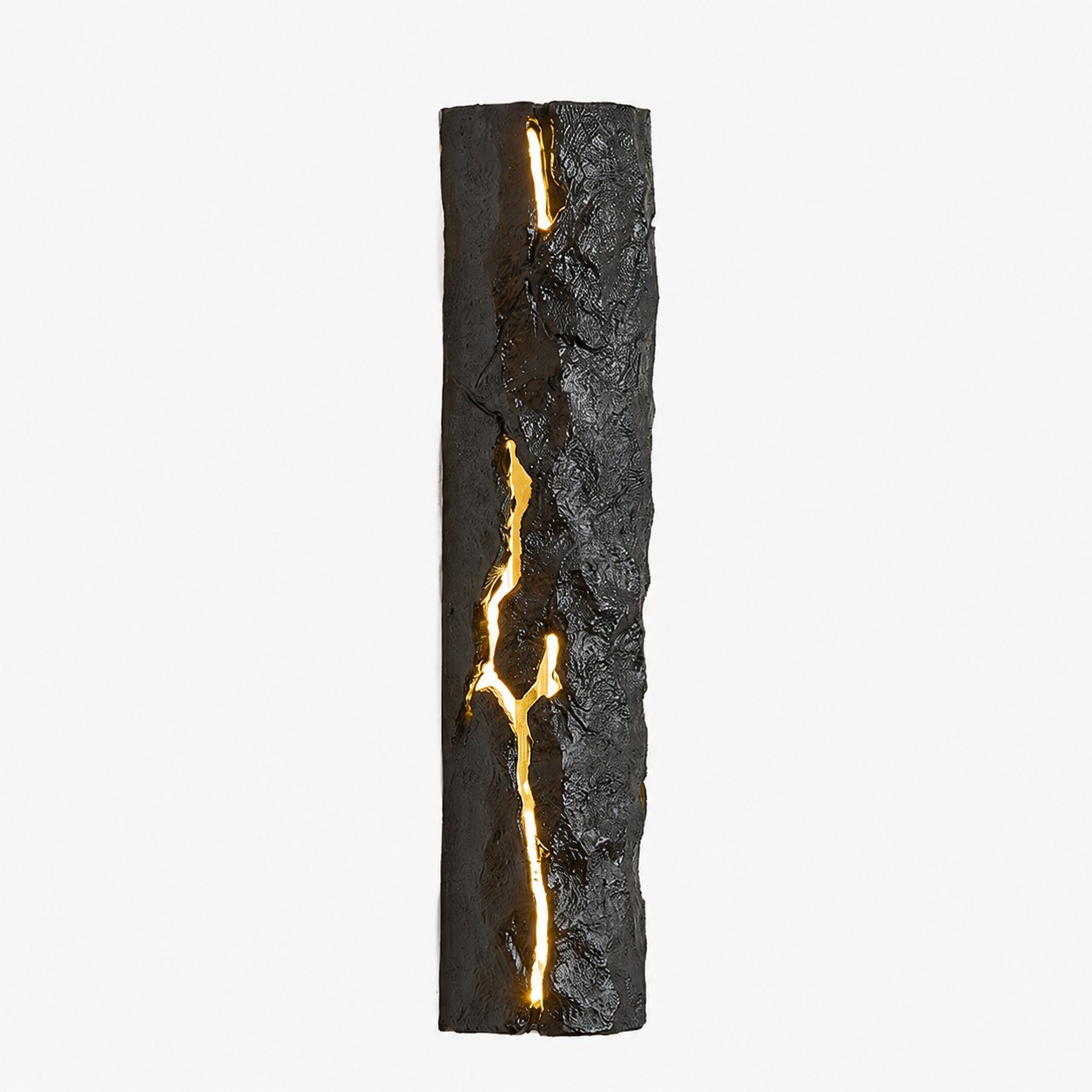 Luminária de parede de resina preta carvão com efeito craquelado (imagem SKU)
