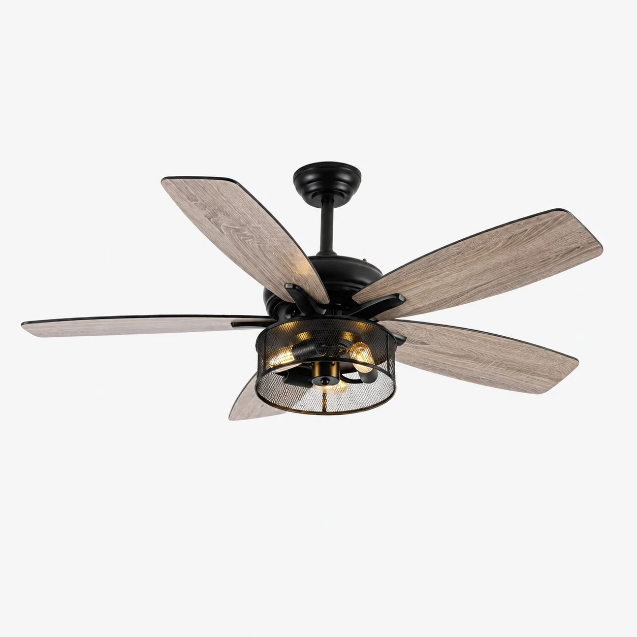 Pás de madeira preta clara com gaiola de malha / 132 cm / 52″