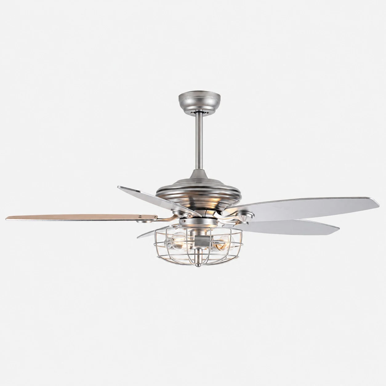 Gaiola de metal prateada / 132 cm / 52″