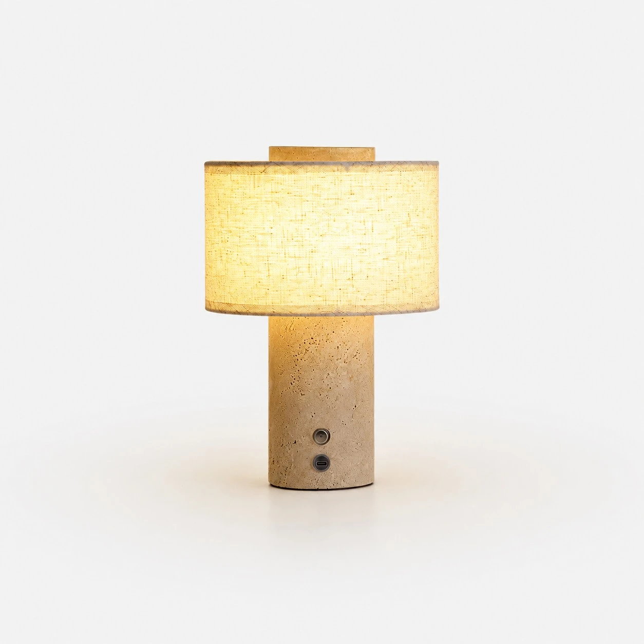 Lampada da tavolo in travertino bianco (immagine SKU)