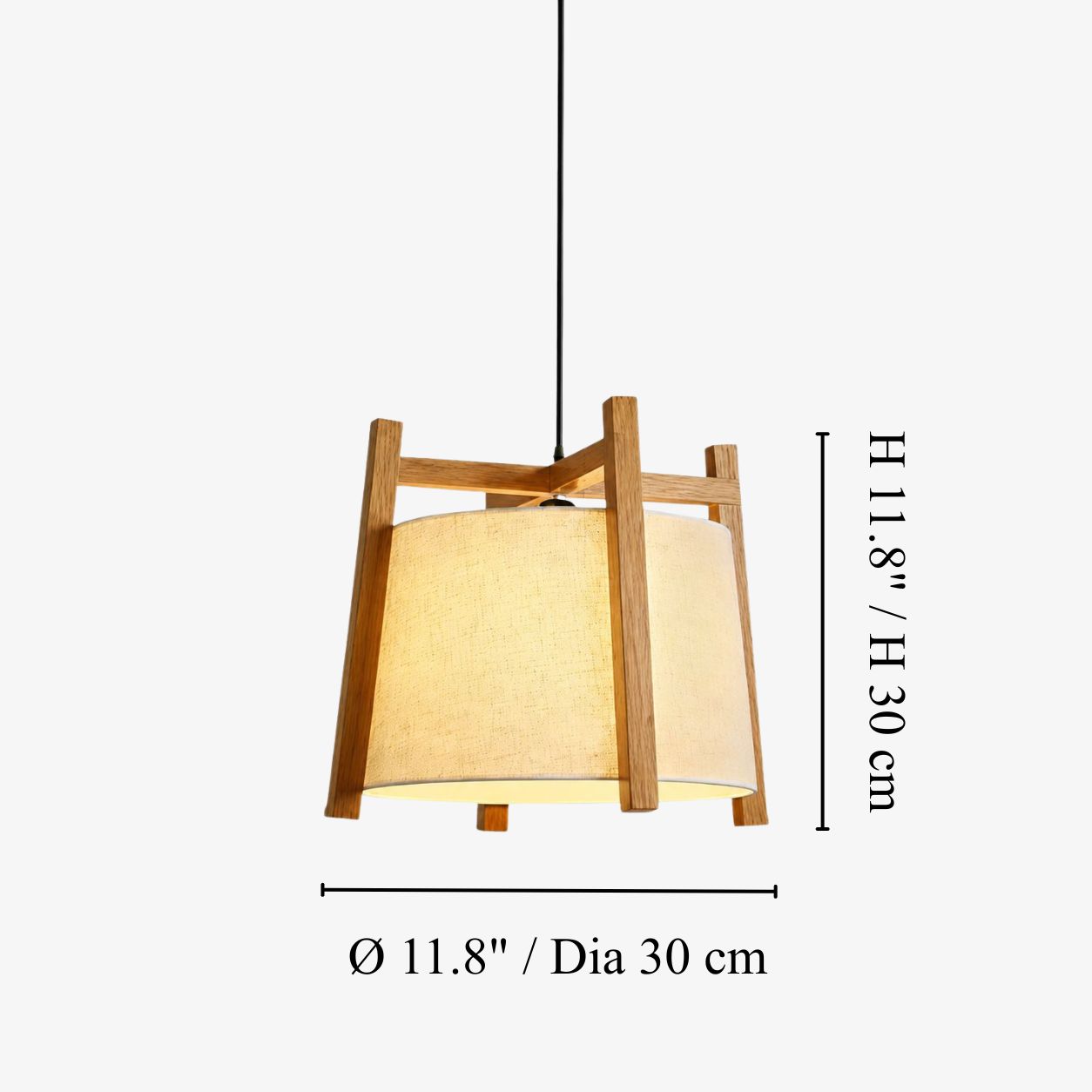 11.8 inch 30 cm pendant light dimension diagram
