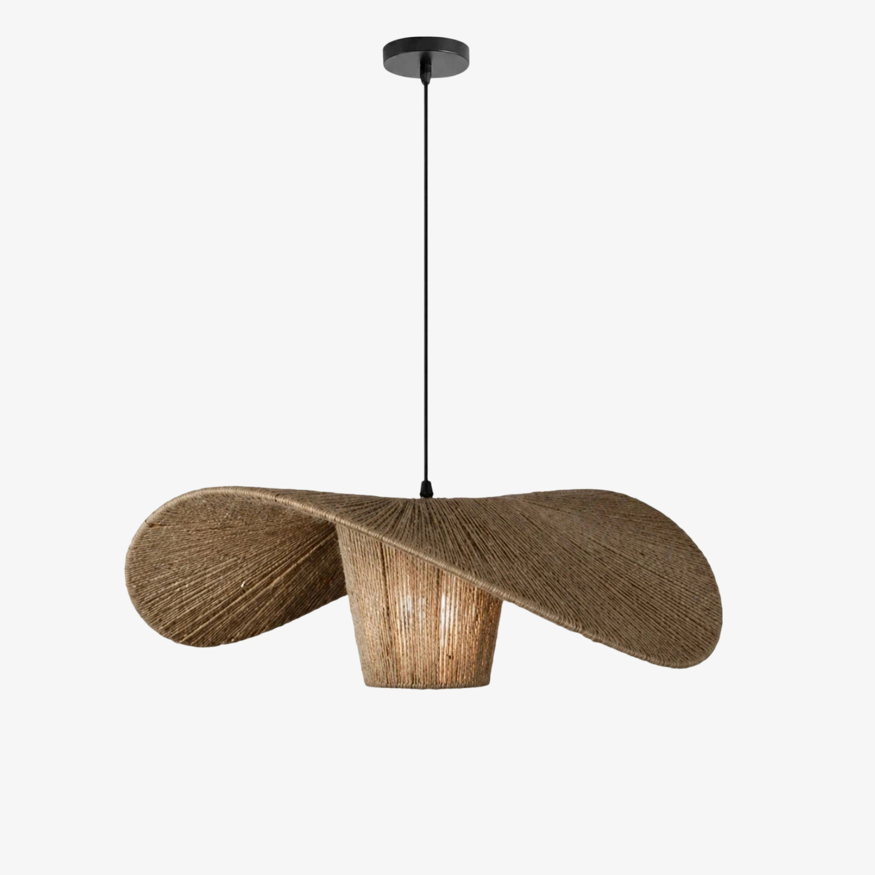 Lampada a sospensione in corda di canapa da 100 cm (opzione di dimensione)