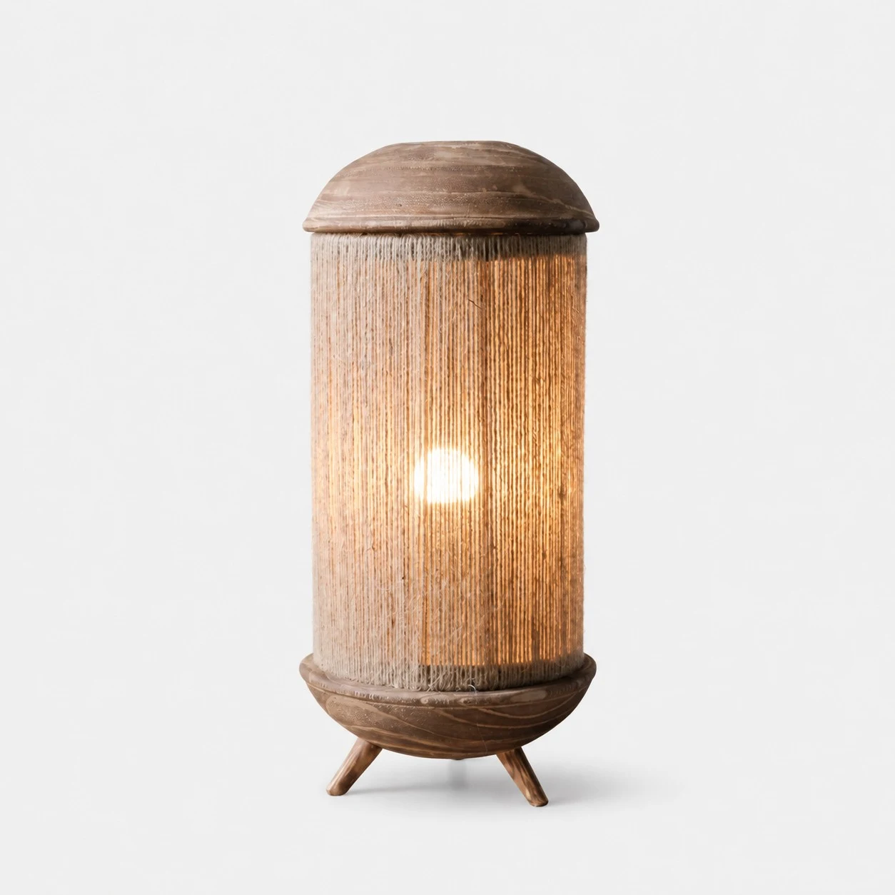 Lampada da tavolo in lino carbonizzato con cavo