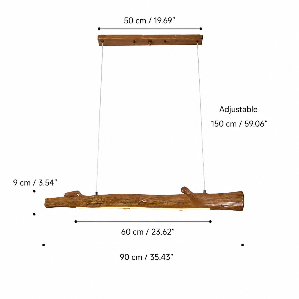 diagrama de tamanho 90 cm