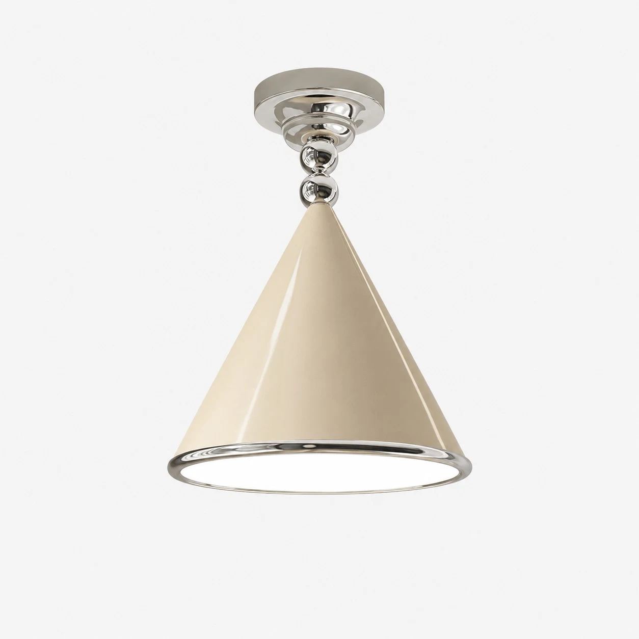 Luminária de teto creme branca + cromada de 30 cm / 11,8 polegadas