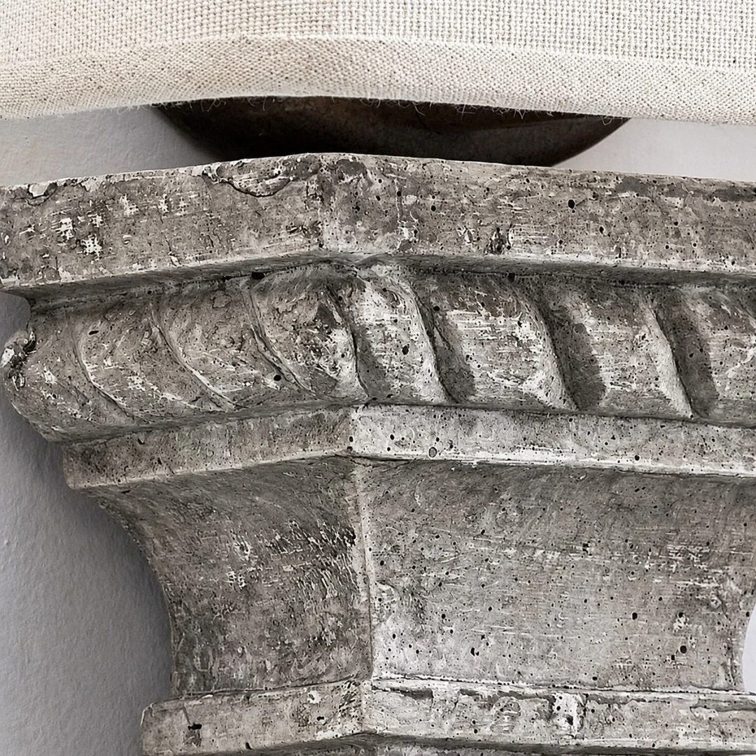 Carved texture, linen-soft shade
