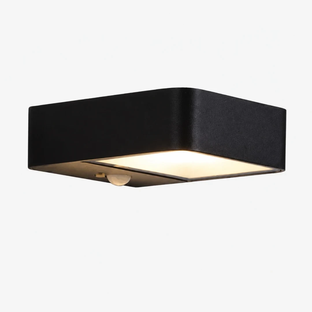 Lámpara de pared exterior negra estilo D