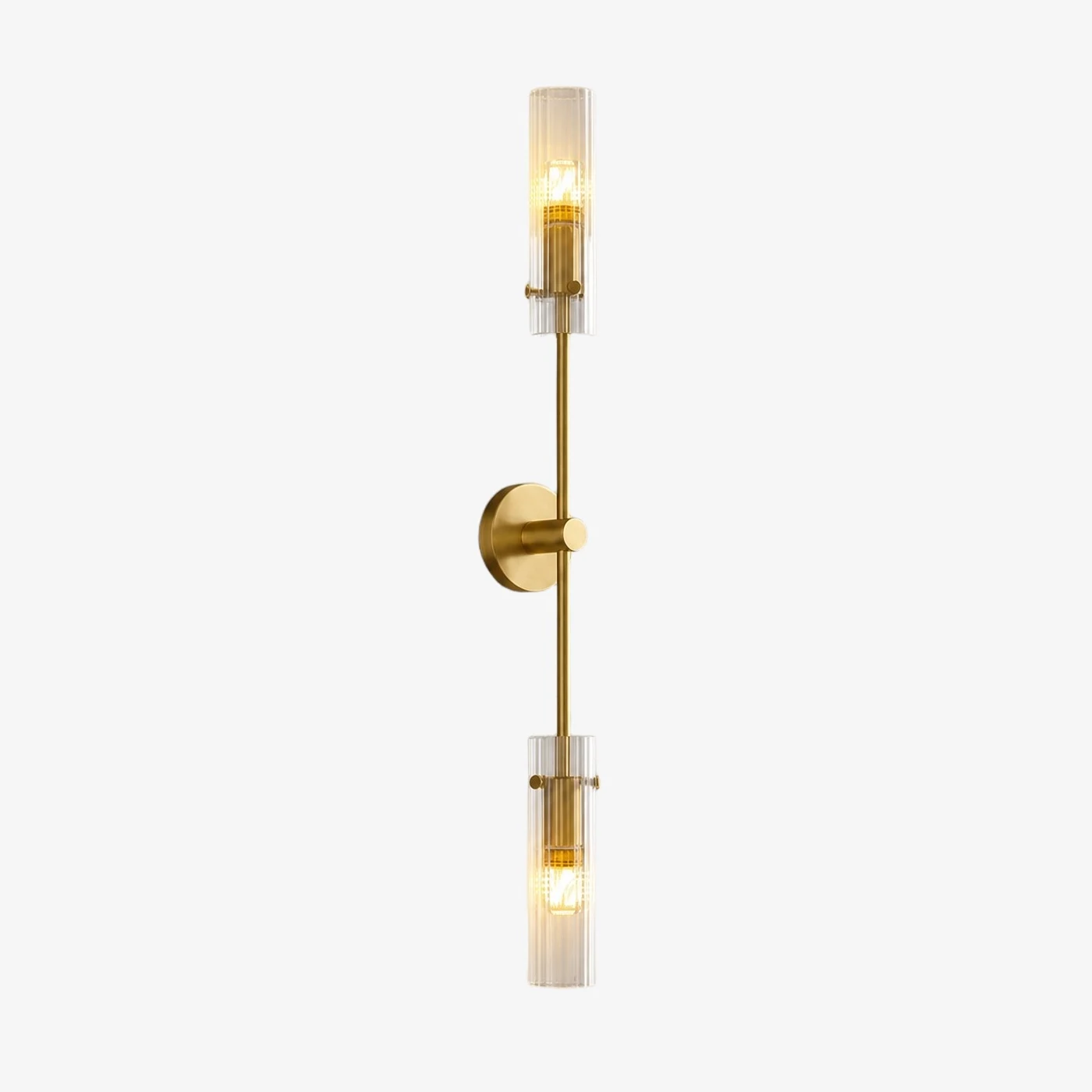 Aplique de pared de alabastro de cobre con dos cabezales de luz.