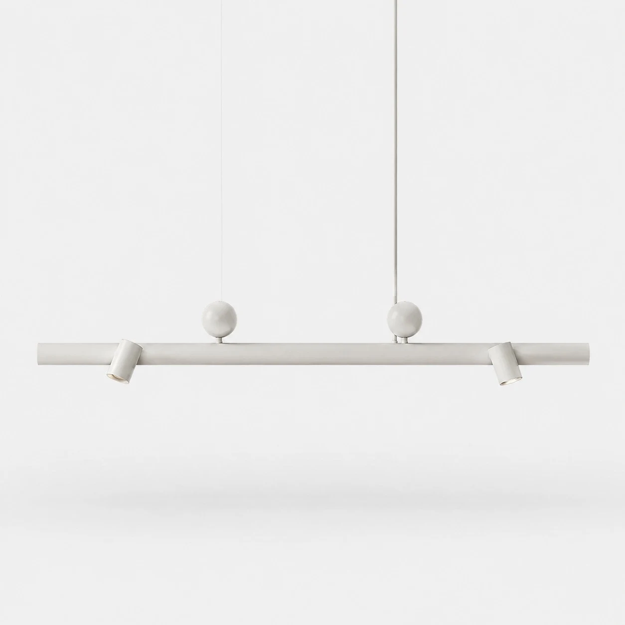 Luminária pendente branca de feixe duplo