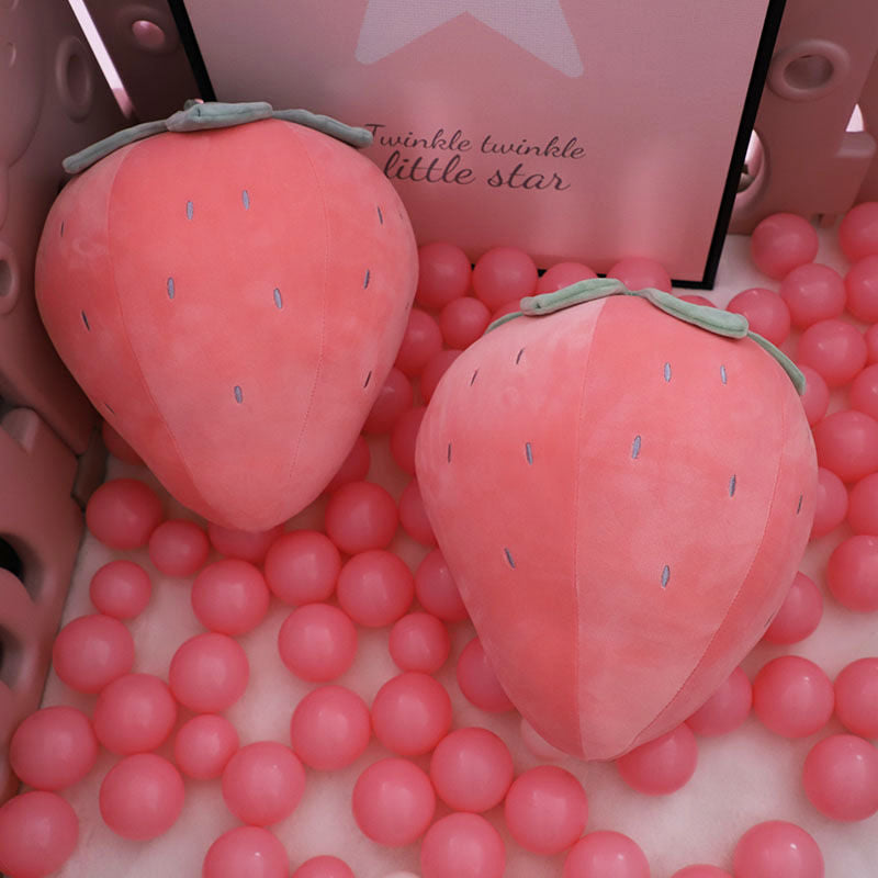 Strawberry Plush in pink, green, red and purple variants