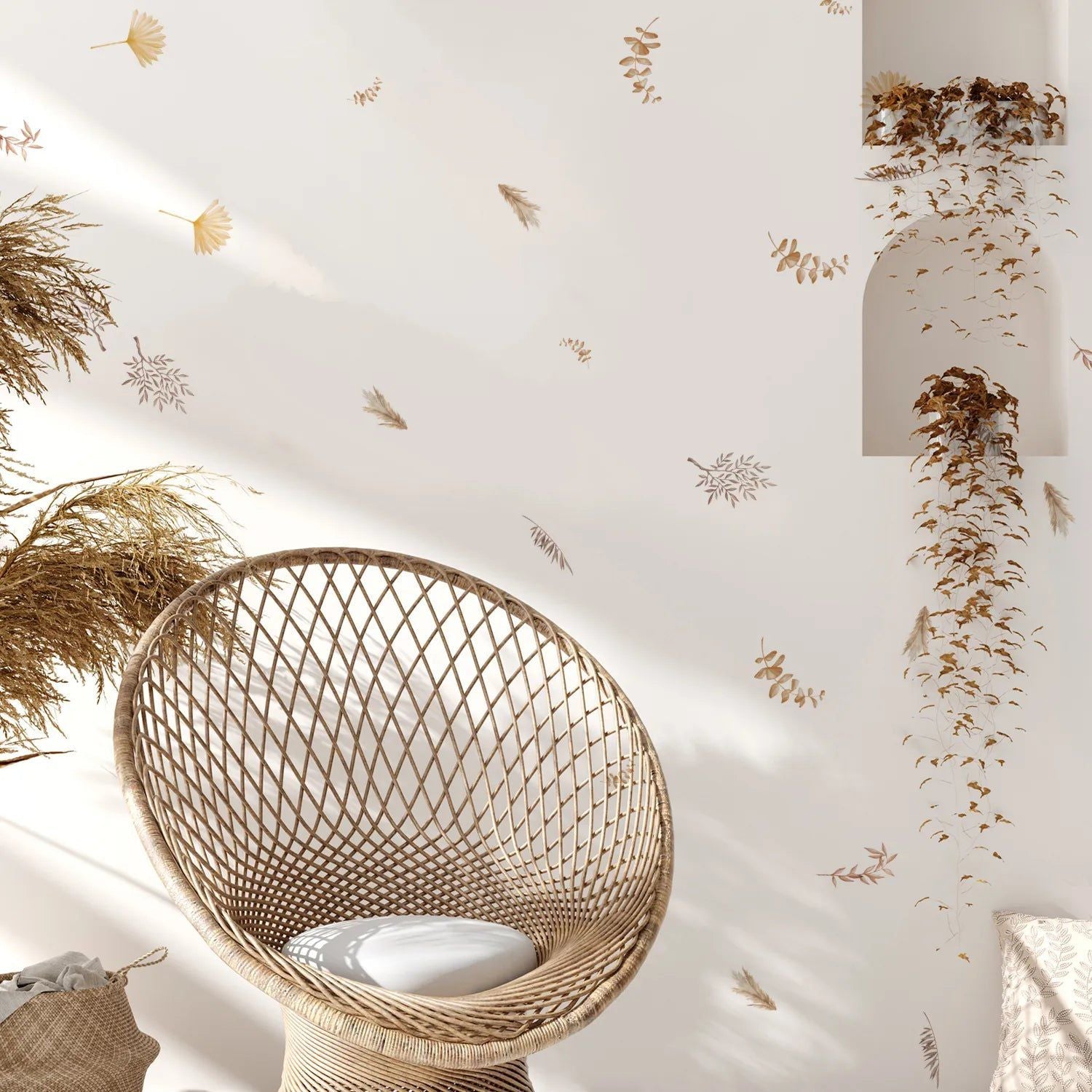Boho Creative Leaves Wall Sticker - Nursery Decoration for Kids Room