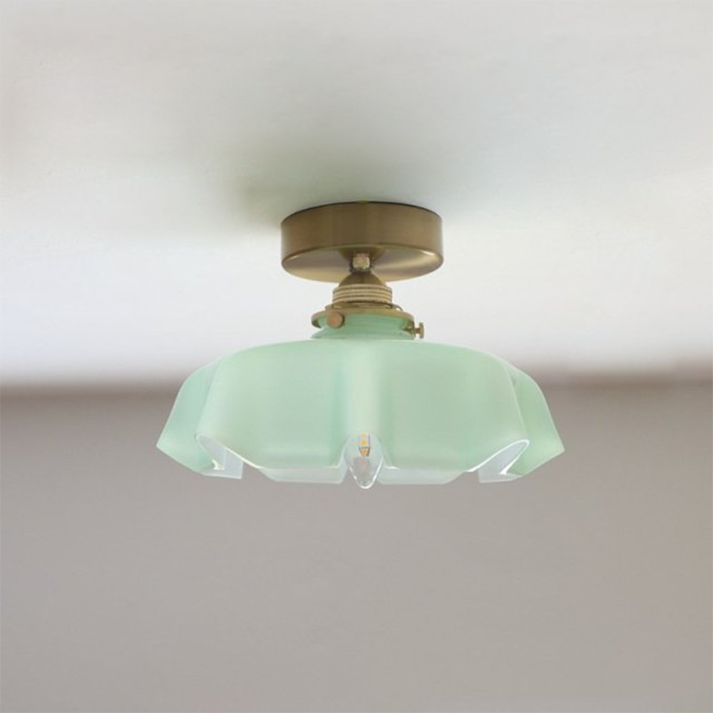 French Glass Lampshade Ceiling Light Dining Room Kitchen Island Ceiling Lamp