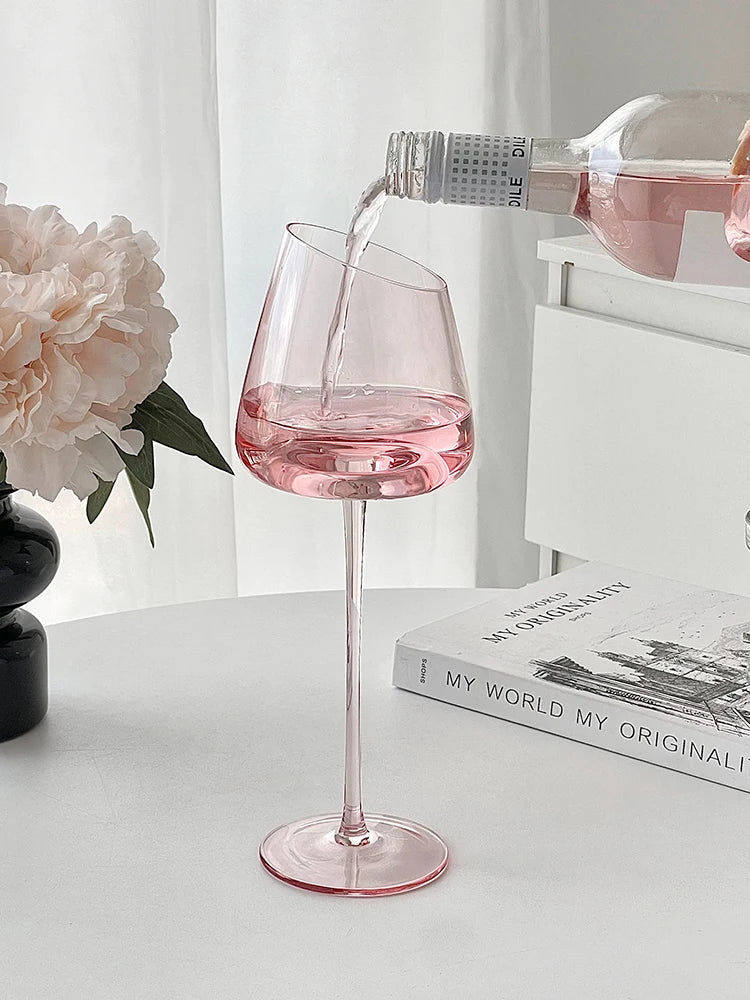 500ml Large Pink Wine Glass High-Value