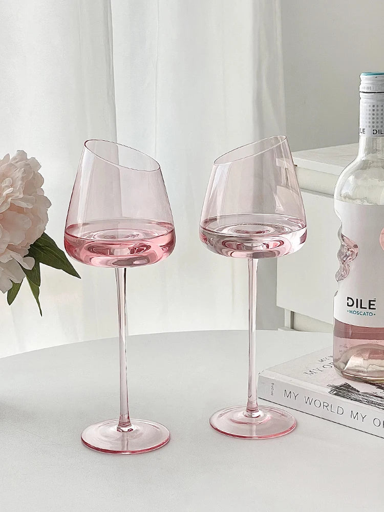500ml Large Pink Wine Glass High-Value
