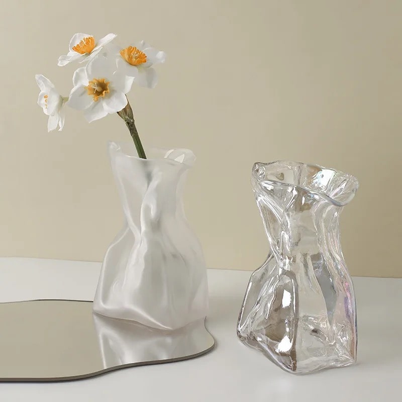 Abstract Pearl Glass Vases