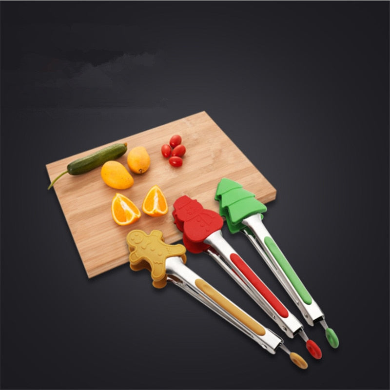 Christmas Silicone Food Tongs