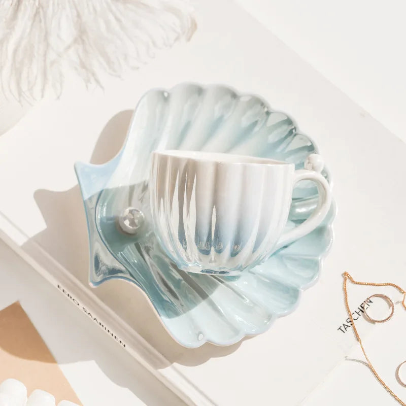 Pearl Shell Mug & Plate Set