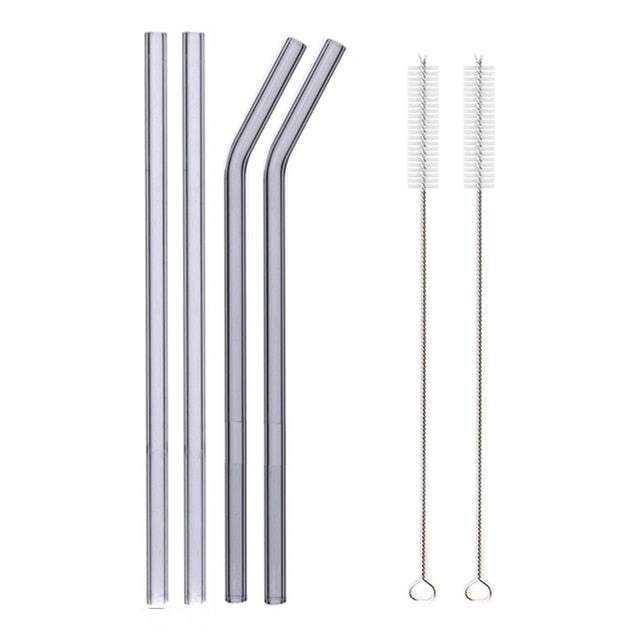 Colorful Reusable Drinking Glass Straws