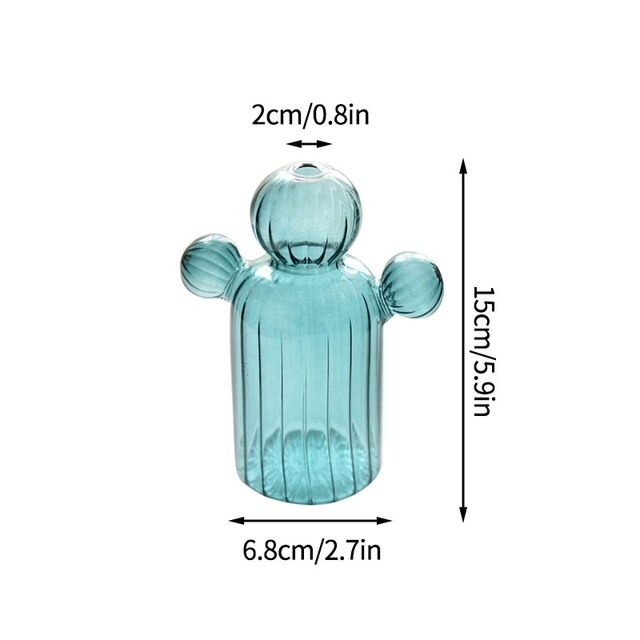 Cactus Shaped Glass Vase