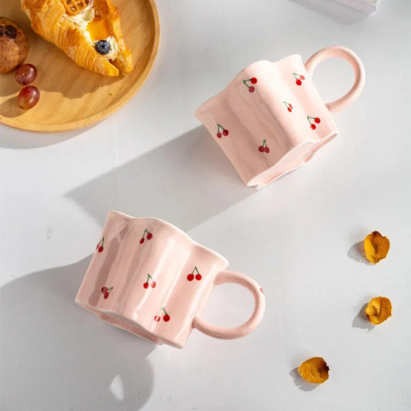 Hand Painted Cherry Ceramic Mug