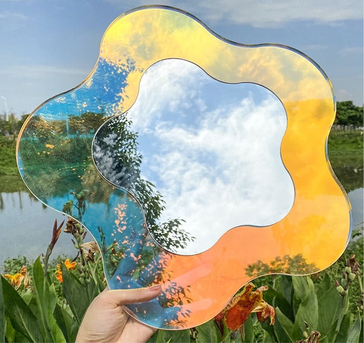 Acrylic Large Colorful Abstract Shaped Mirror