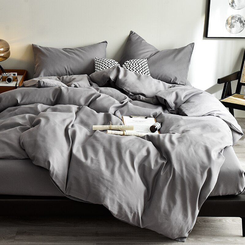 Solid Color Duvet Cover Set