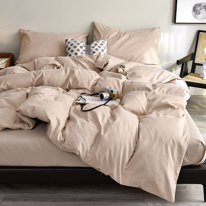 Solid Color Duvet Cover Set