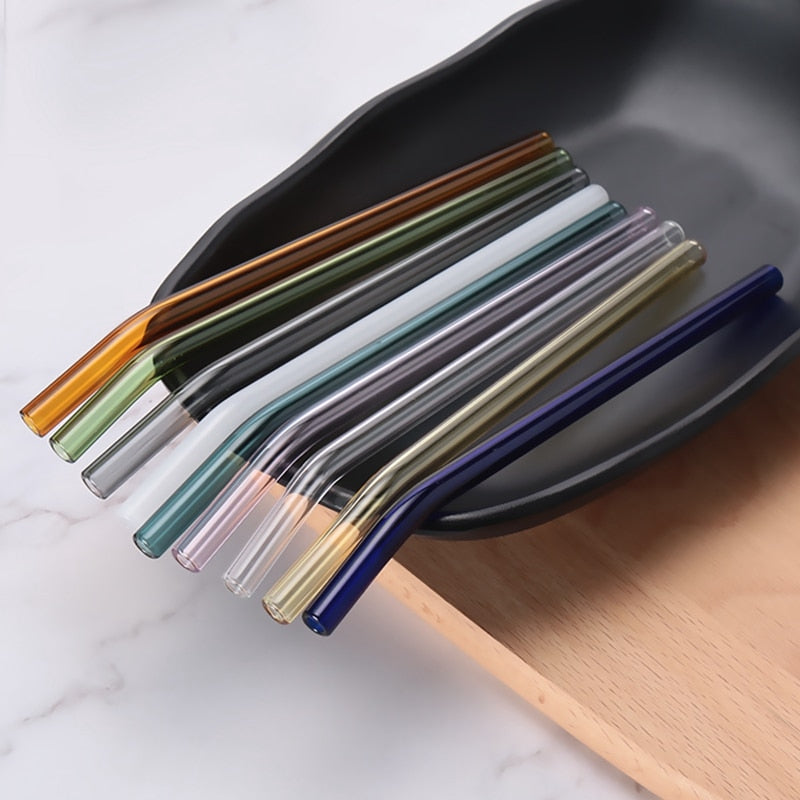 Colorful Reusable Drinking Glass Straws