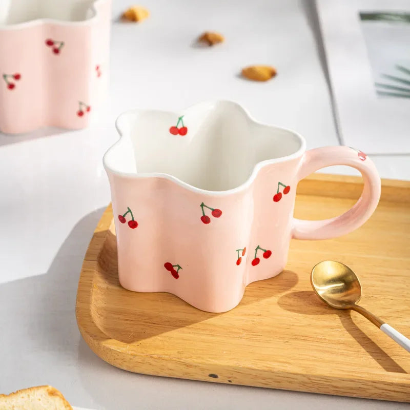 Hand Painted Cherry Ceramic Mug