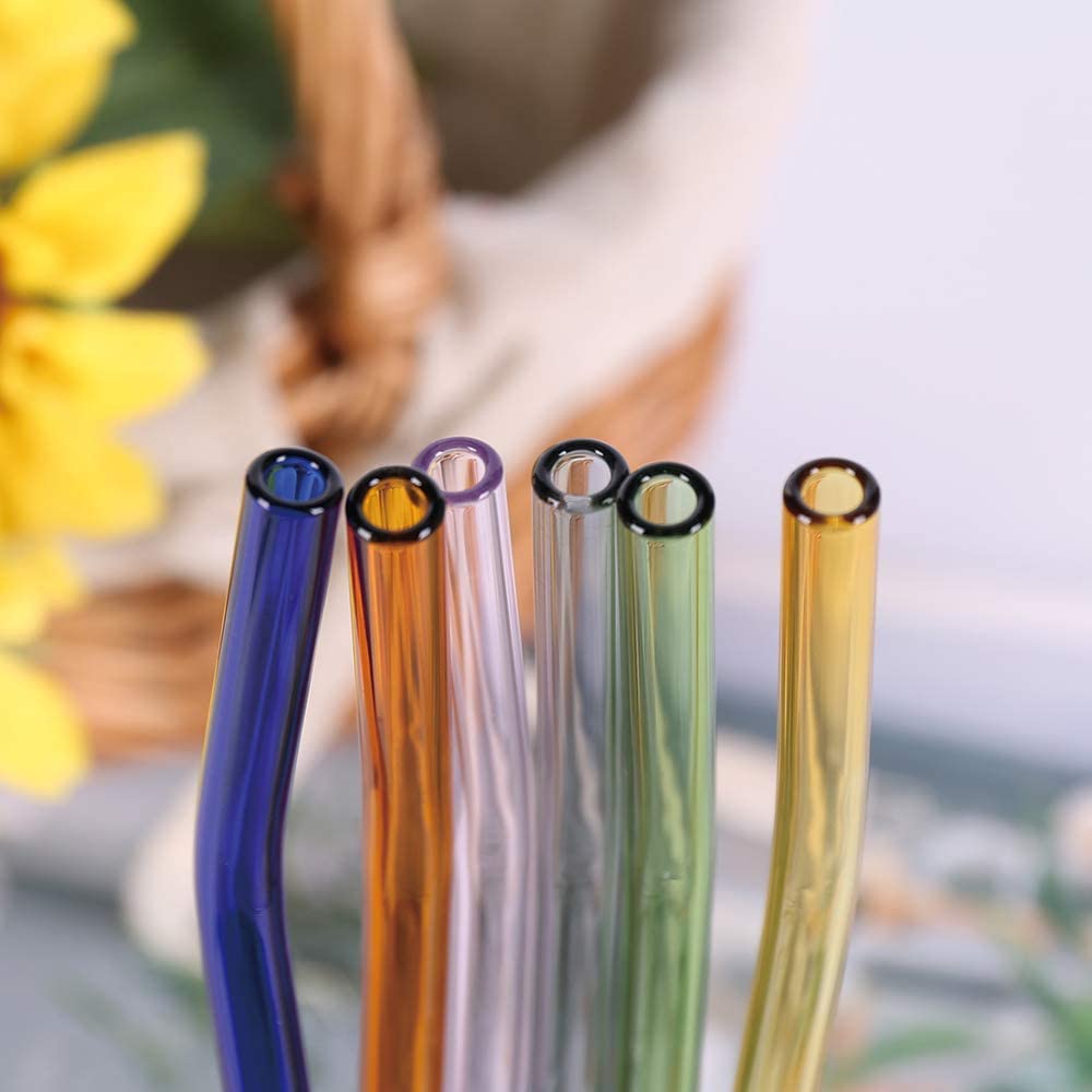 Colorful Reusable Drinking Glass Straws