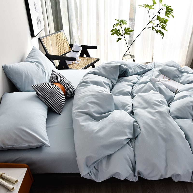 Solid Color Duvet Cover Set