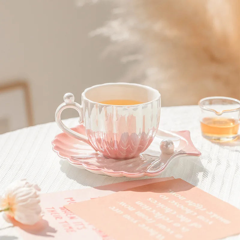 Pearl Shell Mug & Plate Set