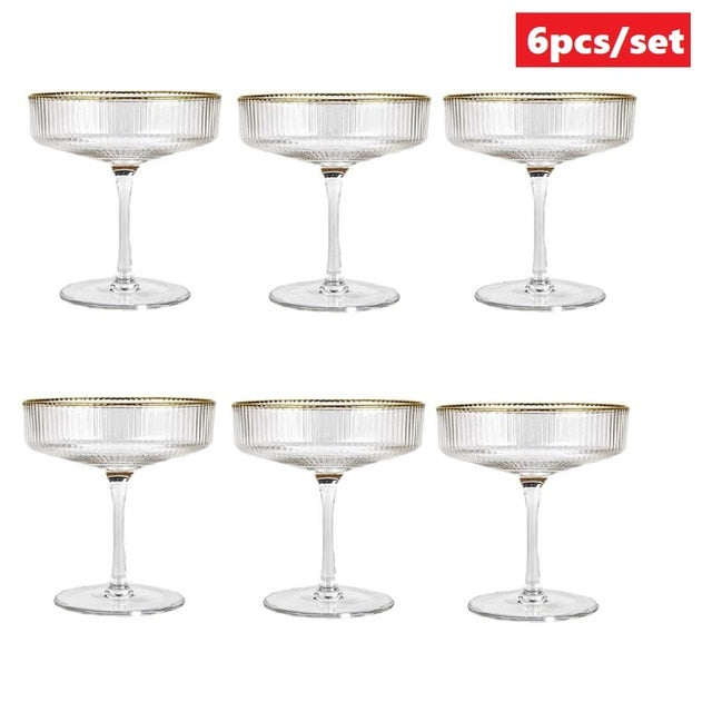 Nordic Gold Edge Transparent Cocktail Glass