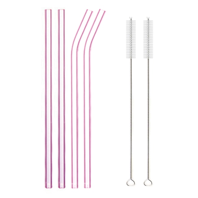 Colorful Reusable Drinking Glass Straws