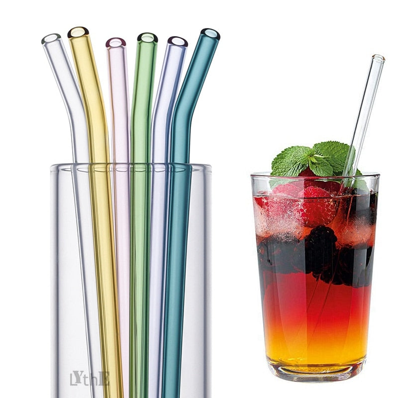 Colorful Reusable Drinking Glass Straws
