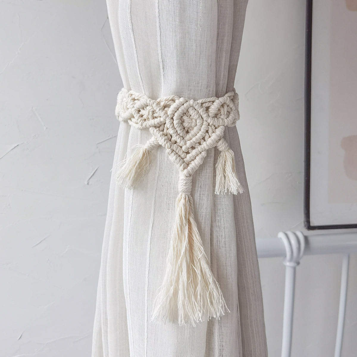 2 Pack Woven Boho Curtain Tiebacks