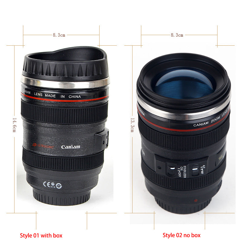 Stainless Steel Camera Lens Coffee Mug