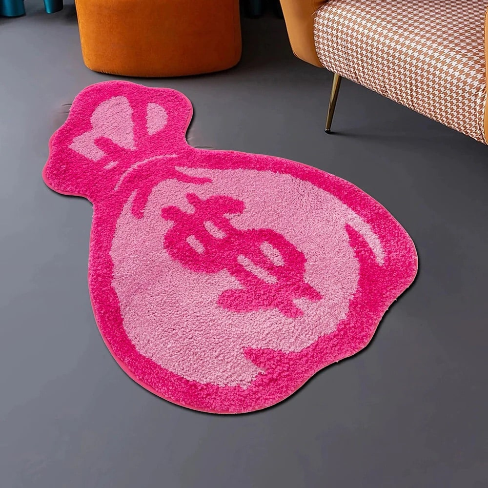 Pink Money Bag Tufted Rug