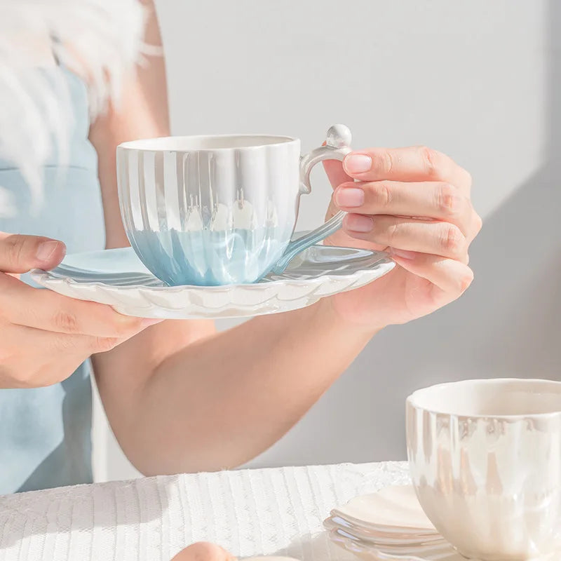 Pearl Shell Mug & Plate Set