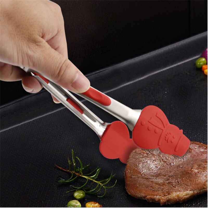 Christmas Silicone Food Tongs