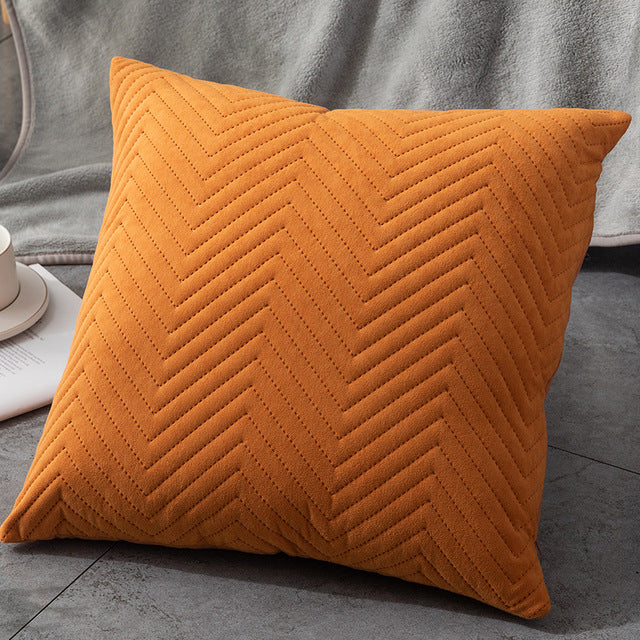 Quilted Velvet Throw Pillow Covers