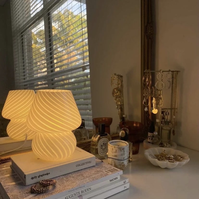 Baby Striped Mushroom Lamp