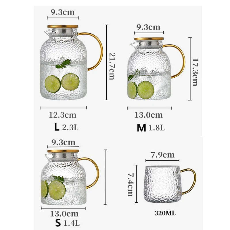 Glass Kettle Pitcher Set