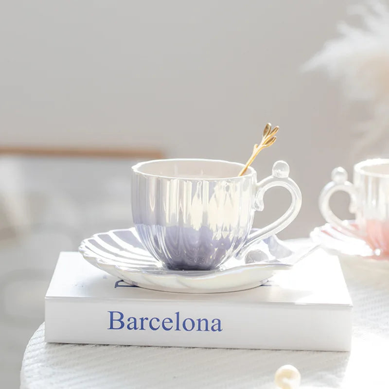 Pearl Shell Mug & Plate Set