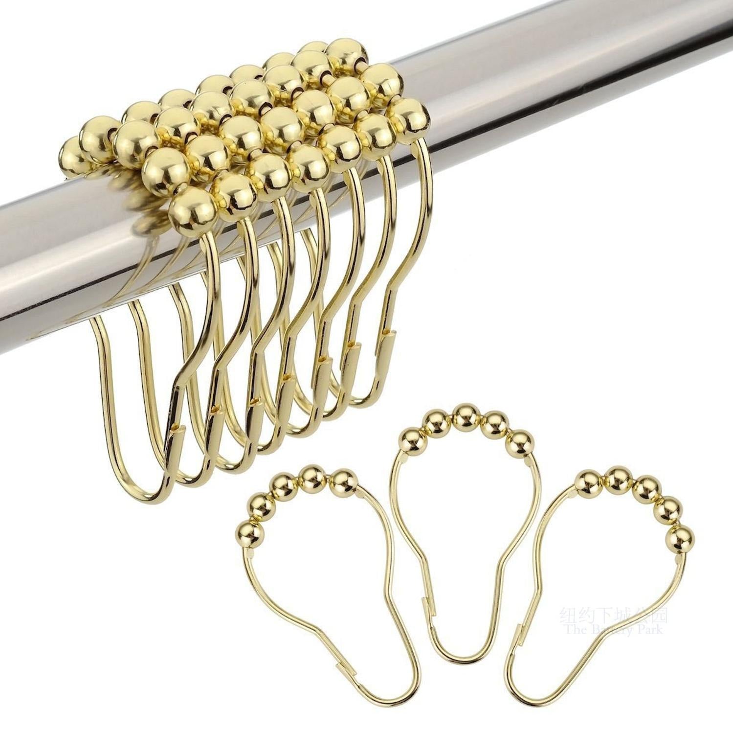 1 Set of 12pcs Gold Light Bulb Shaped Shower Curtain Rings