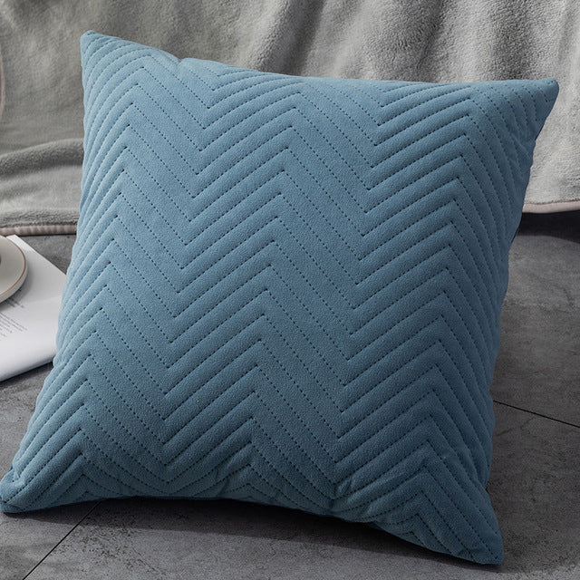 Quilted Velvet Throw Pillow Covers